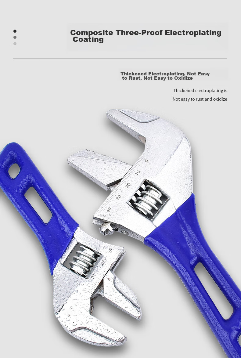 Ruineng Bathroom Wrench, Wide-Mouth Adjustable Wrench, Universal Adjustable Wrench, for Plumbing And Pipe Work, Dual-Use, 8 Inches 10