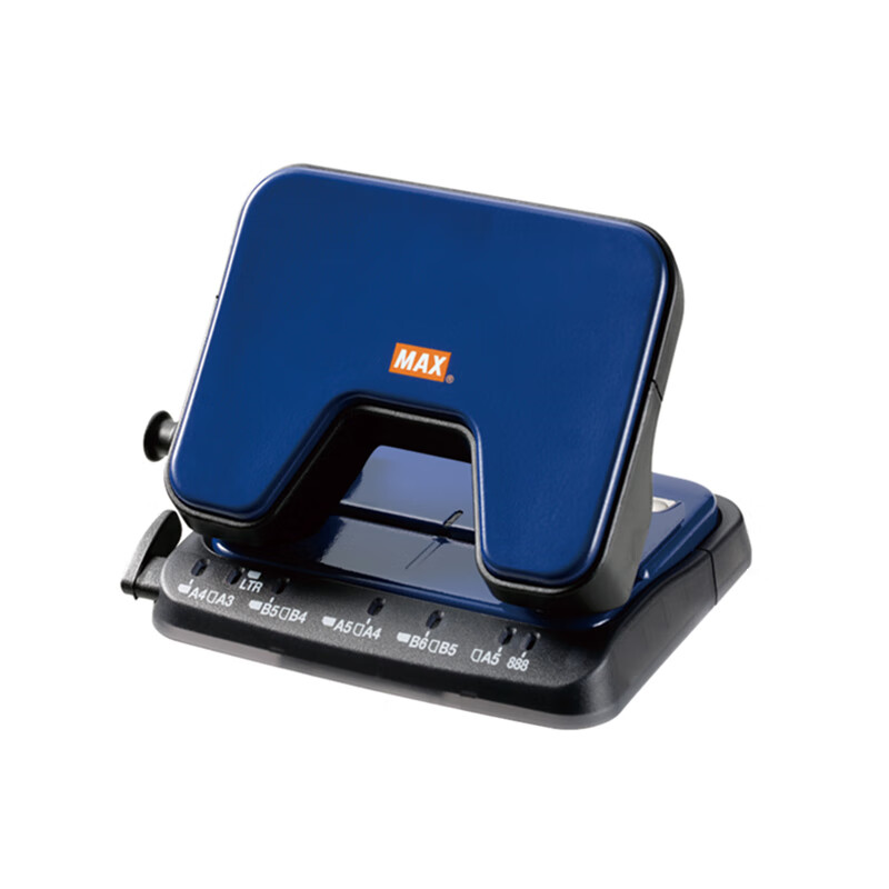 MAX Two-Hole Punch, Labor-Saving Office File Round Hole Puncher, 10 Sheets/80g, DP-25T, Blue
