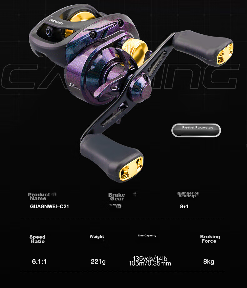 GW Xiaolang Lure Rod Straight Handle 2.1 Meters ML Action Spinning Reel Fuji A Ring Bait Rod Mandarin Fish Topmouth Culter Lure Rod Set 13