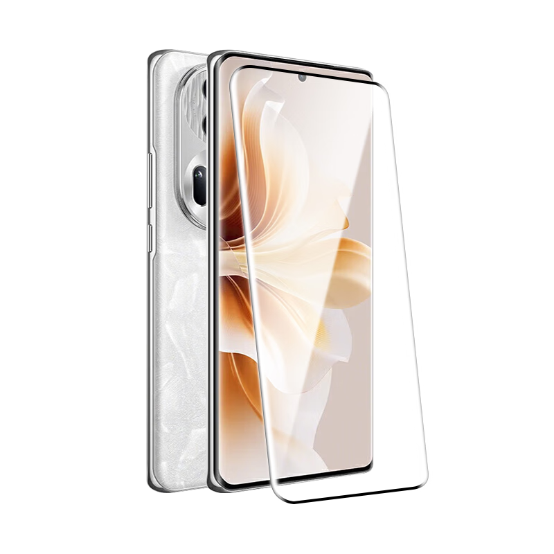 Baoluo [Damage Compensation] Tempered Glass Screen Protector for OPPO Reno11 Pro Curved Full Screen HD Anti-Scratch Anti-Fingerprint Film