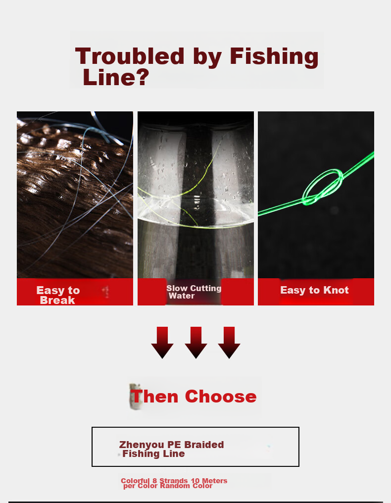 Grsaed Fishing Tackle PE Braided Line Colorful Eight-Strand 8.0 Heavy-Duty Fishing Line for Competitive Leisure Wild Fishing, 100-Meter Angling Line 2