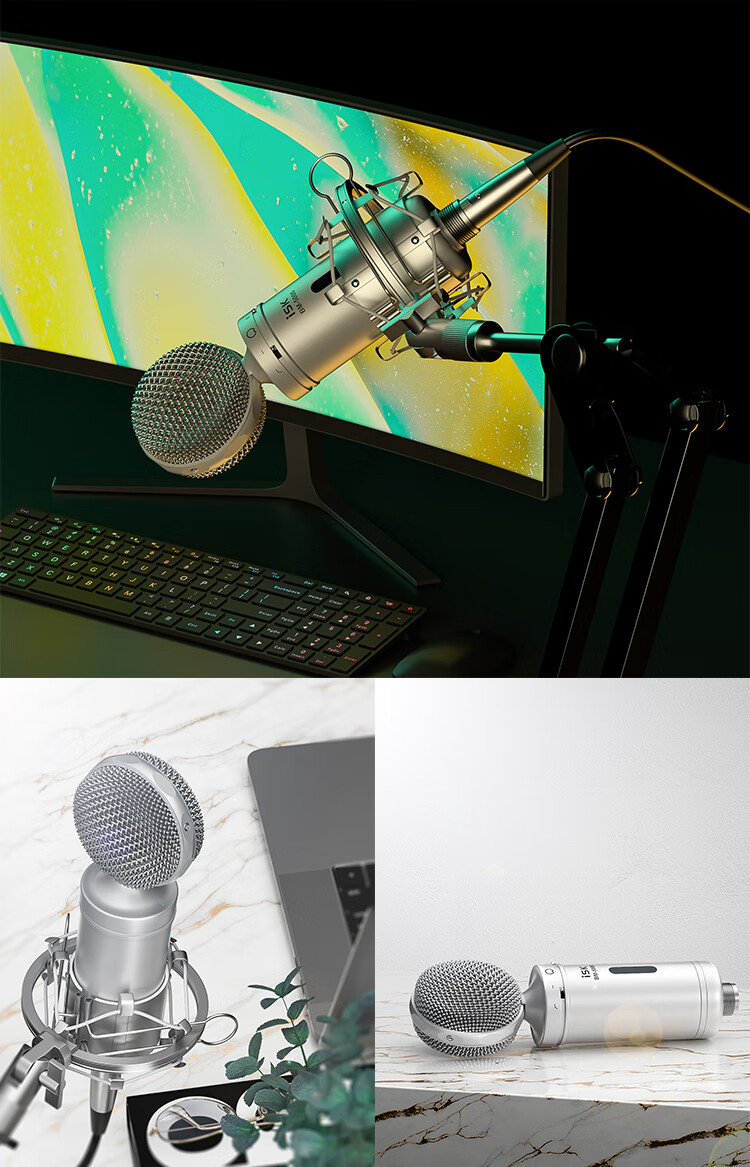 ISK Microphone Suspension Arm Stand, 39 with Dual Card Cable, Shock-Resistant Omnidirectional Folding Suspension Bracket, Phone And Computer Live Streaming Network Karaoke Recording Voiceover Microphone Condenser Mic Stand 13