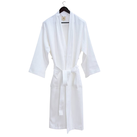 Grace Antibacterial Anti-Mite Home Bathrobe for Men And Women, Pure Cotton Waffle Pattern Sleepwear, Five-Star Hotel Comfortable Absorbent Couple's Bathrobe