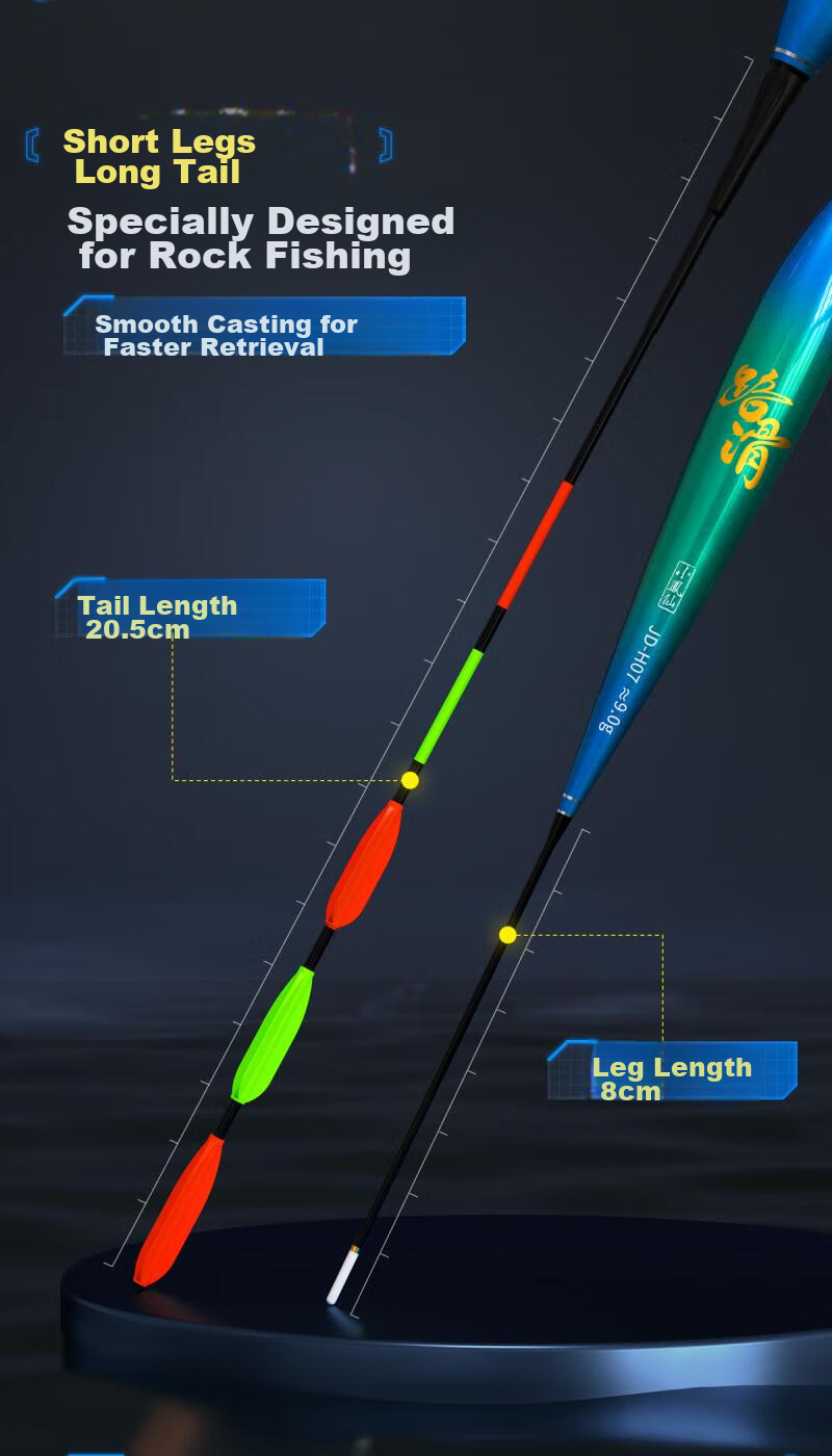Xiaofengxian Fishing Float with Bite Indicator, Color-Changing Luminous Float for Long-Distance Casting And Big Fish, Slippery Electronic Fishing Float with Bold And Eye-Catching Design JD-H06 5