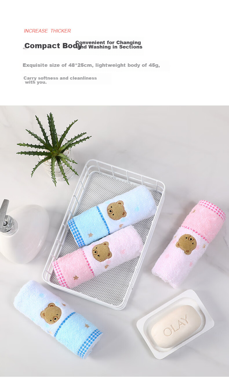 KING SHORE Towels, 3A Antibacterial Pure Cotton Sports Hand Towel, Hanging Towel, Large Square Towel, 4 Pieces, with Hanging Rope, 4-Piece Set 10