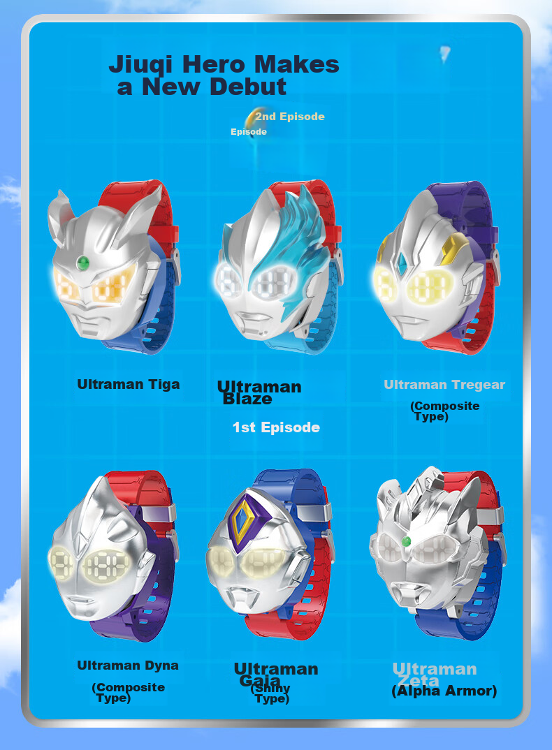 LDCX Ultraman Blazing Light-Up Q Transformation Watch, Electronic Watch for Children And Elementary School Students, Transforming Toy for Boys, Birthday Gift 2
