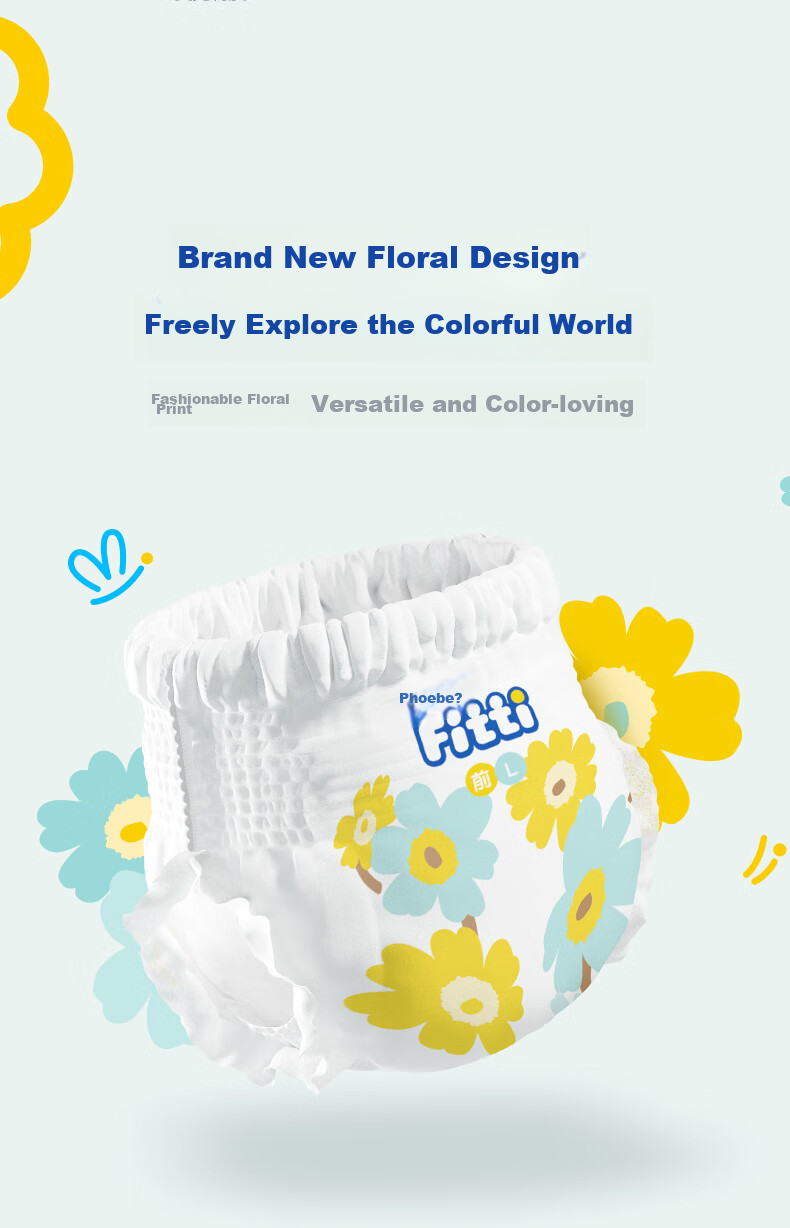 Fitti Plant-Based Comfort Baby Play Pants XL32 Pieces, Pull-Up Diapers for Infants, Ultra-Thin And Breathable 13