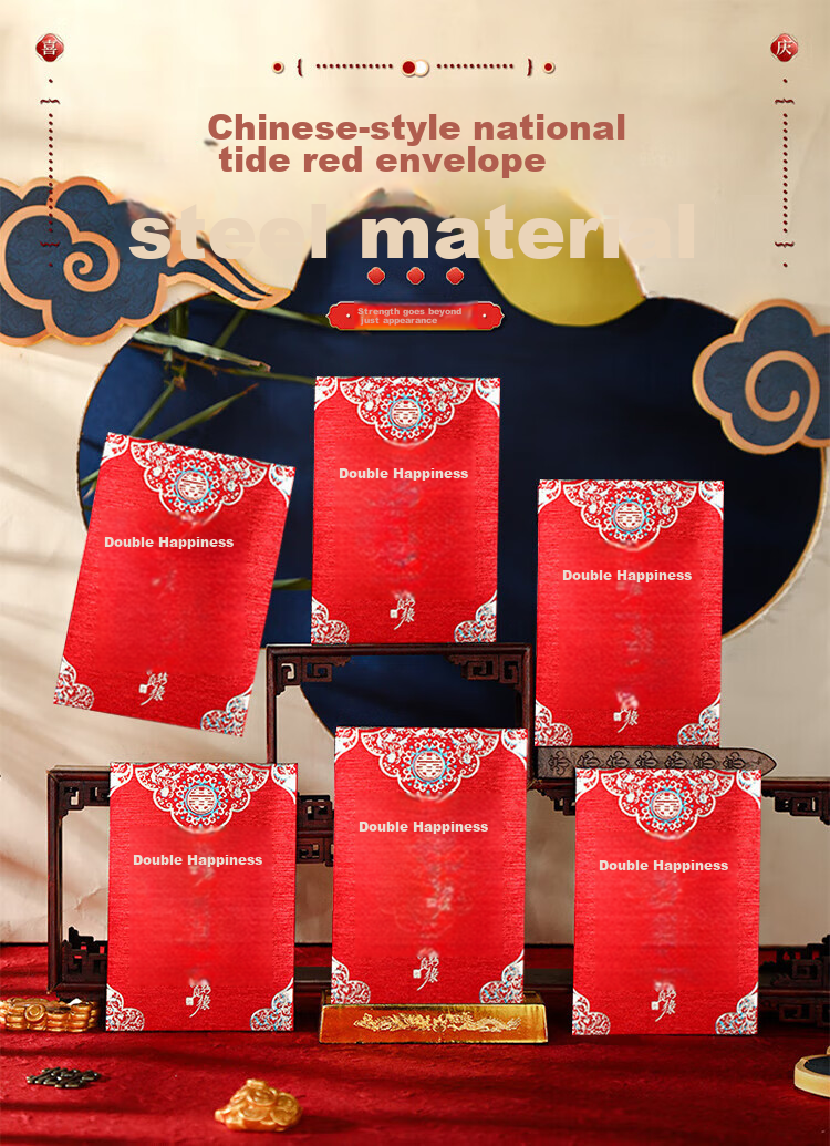 June Bride Wedding Red Envelope Bag Wedding Ceremony Opening Gift Creative Li Isen Envelope Door-Blocking Engagement Frosted 20 Pieces 1