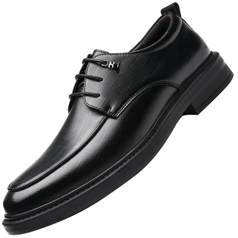 Zhengtai Men's British Style Leather Shoes, Business Formal Shoes, Breathable Soft-Soled Casual Leather Shoes for Men, JZ0120, Brown, Size 44