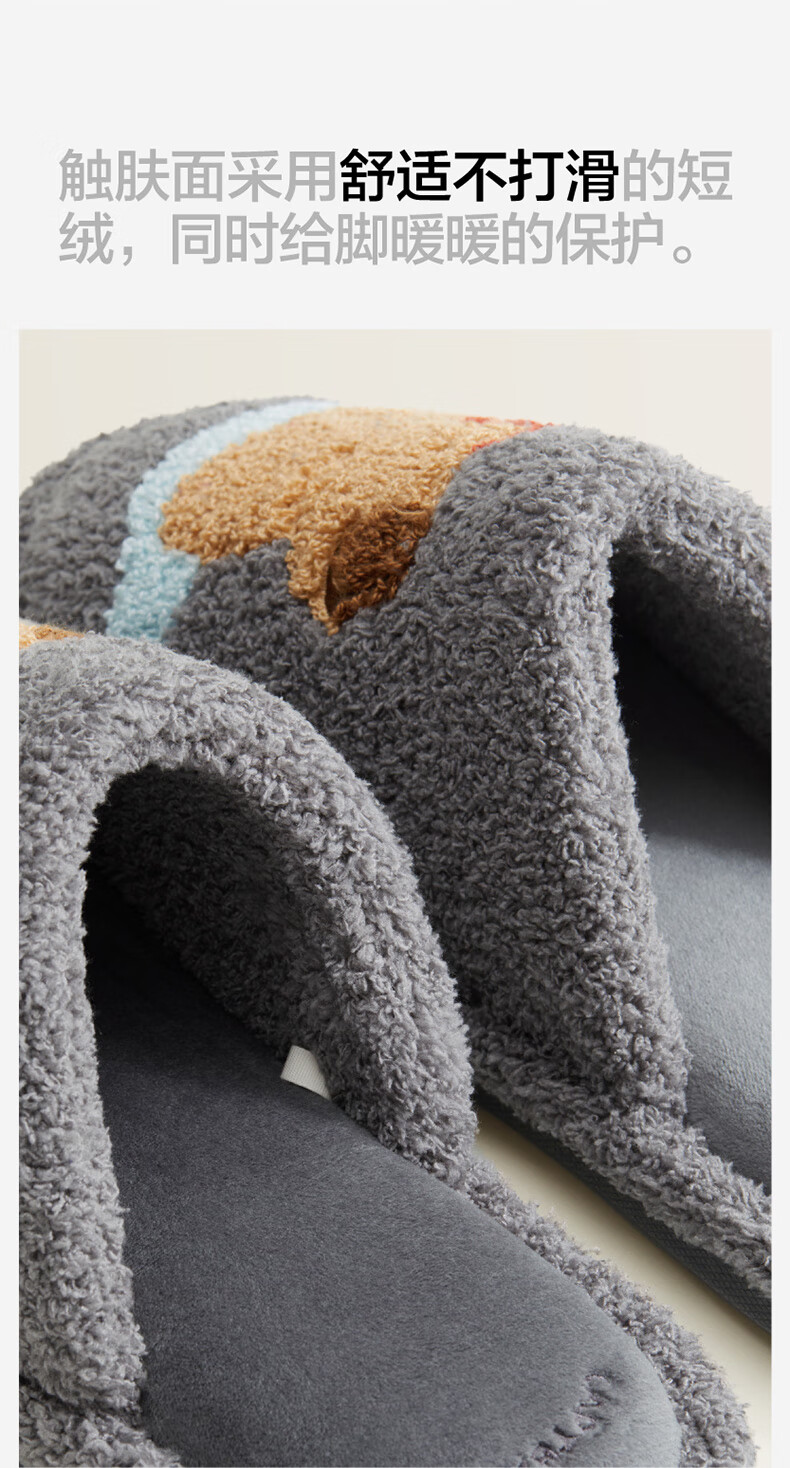 Bananain Wang Yibo Edition Plush 520H Zoo Theme Unisex Warm Antibacterial Odor-Resistant Autumn Winter Slippers 4