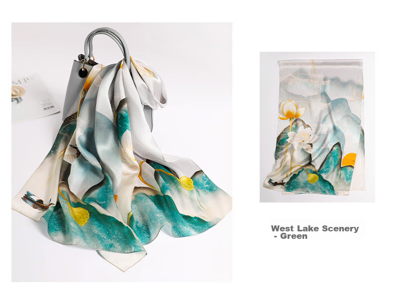 Hangsifu Silk Scarf Shawl Wrap, Autumn And Winter Neck Protection Cloak, Mother's Birthday Gift Box 22