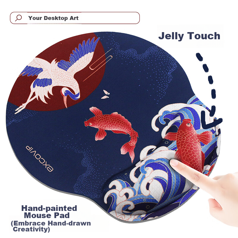 EXCO National Trend Business Mouse Pad Wrist Rest, Silicone Wrist Pad Mouse Pillow Extra Large Thick Size Computer Office Mouse Pad for Men And Women Dongying Gaming Wrist Support 6365 7