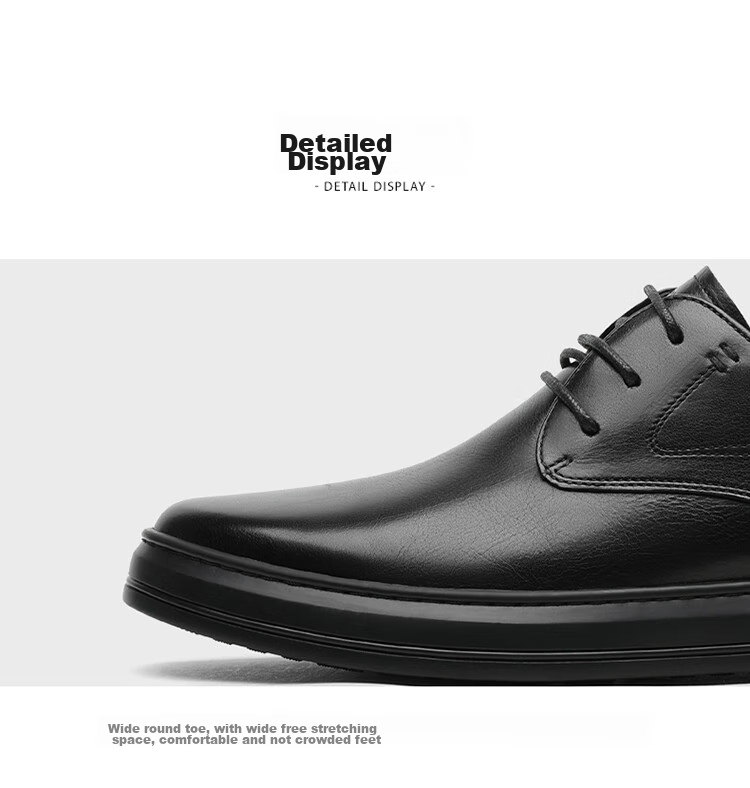 Goldlion Men's Shoes, Stylish Leather Business Shoes, Comfortable Lace-Up Casual Leather Shoes, 50823026501A-Black, Size 40 11