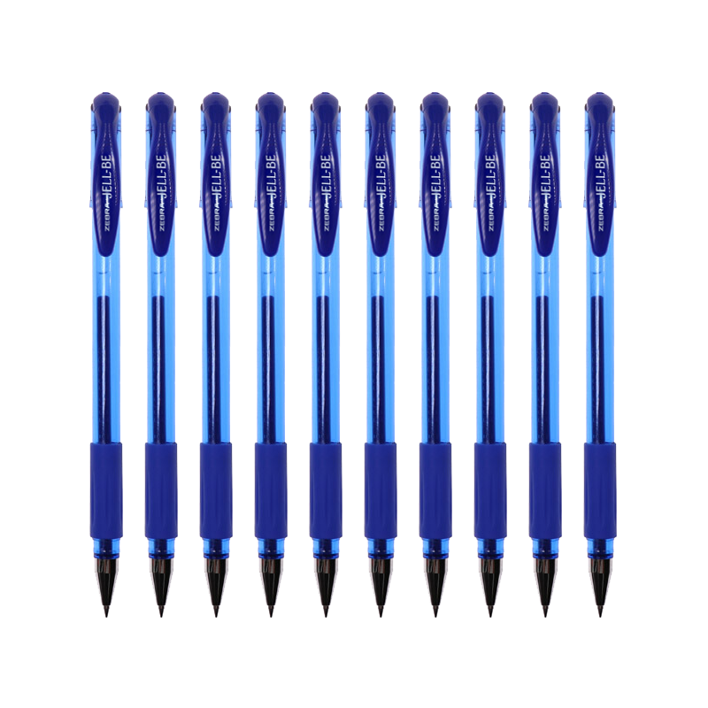 ZEBRA Gel Pen, 0.5mm Bullet Tip Signing Pen, Student Marker Rollerball Water-Based Pen, C-JJ100 JELL-BE Blue, Pack of 10