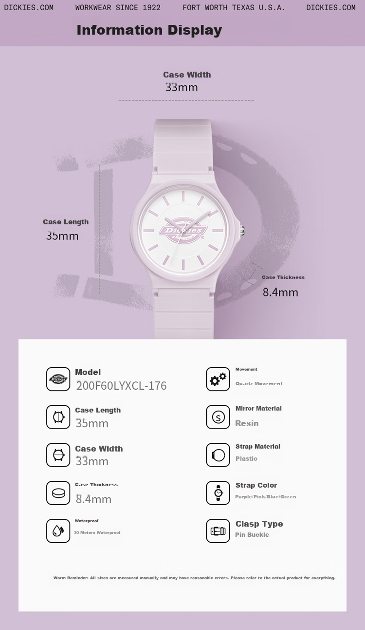 Dickies Student Mechanical Analog Silent Sports Watch for Teenagers and Children Model 538 Beige 7