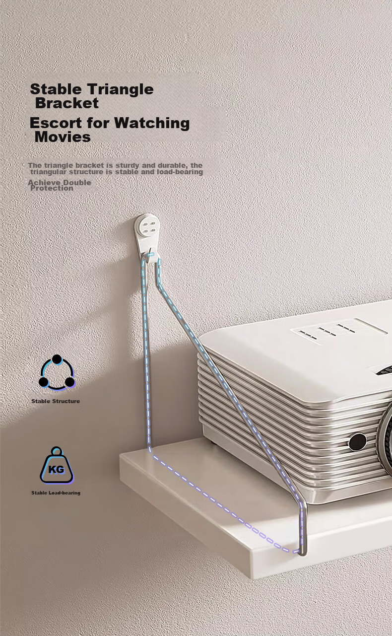 MEISHUO Projector Wall Mount Bracket Tray Storage Shelf 30*19 Wall-Mounted No Drilling Router Placement Rack Wall-Mounted Set-Top Box Bracket Universal for XGIMI, Xiaomi, Jmgo, Mijia And Other Brands 8