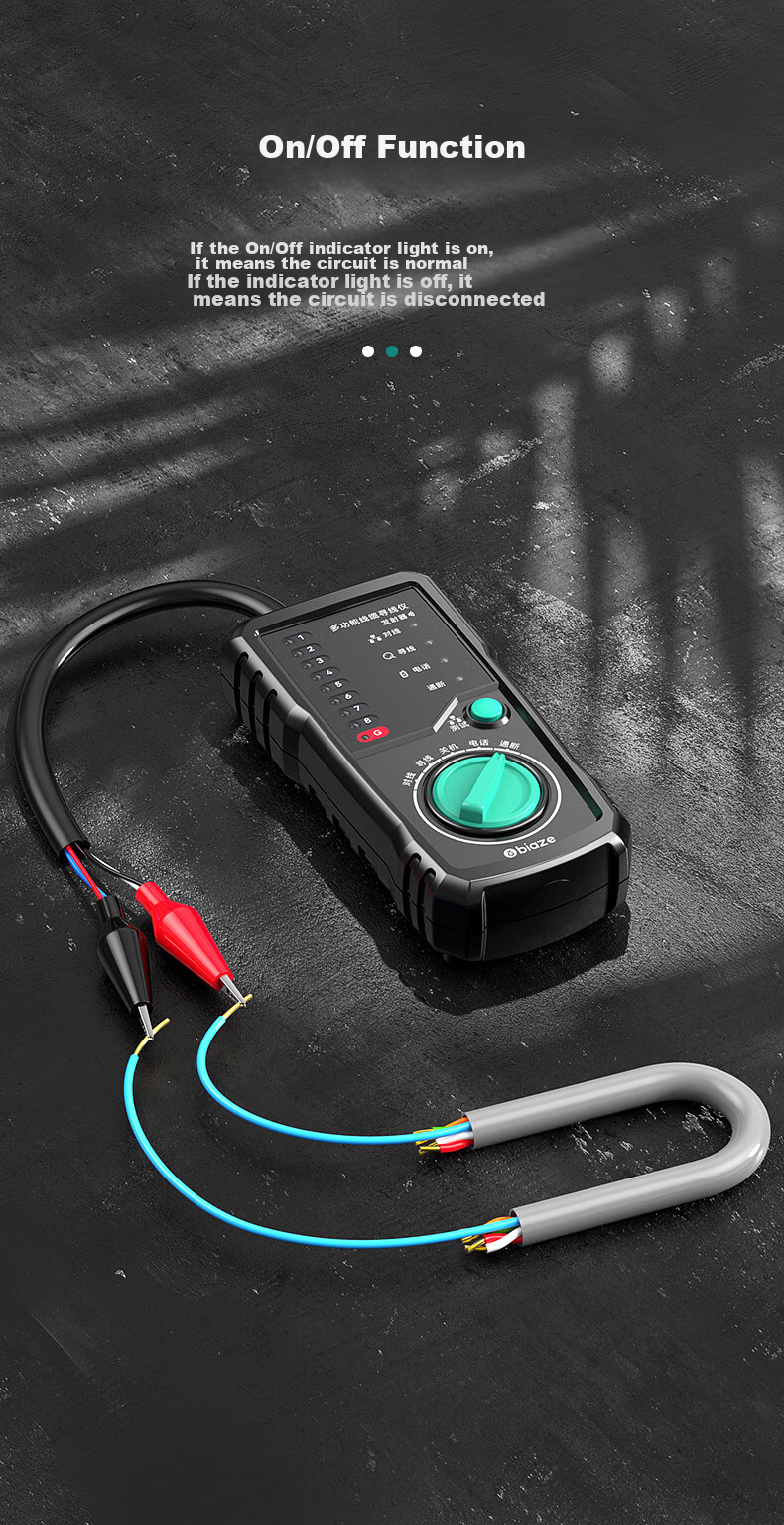 BIAZE Network Cable Tester, Multifunctional Wire Tracker for Ethernet And Telephone Cables, Line Finder Tool for Checking And Testing Cables, Anti-Interference 60V Voltage-Resistant POE Cable Detection Kit 11