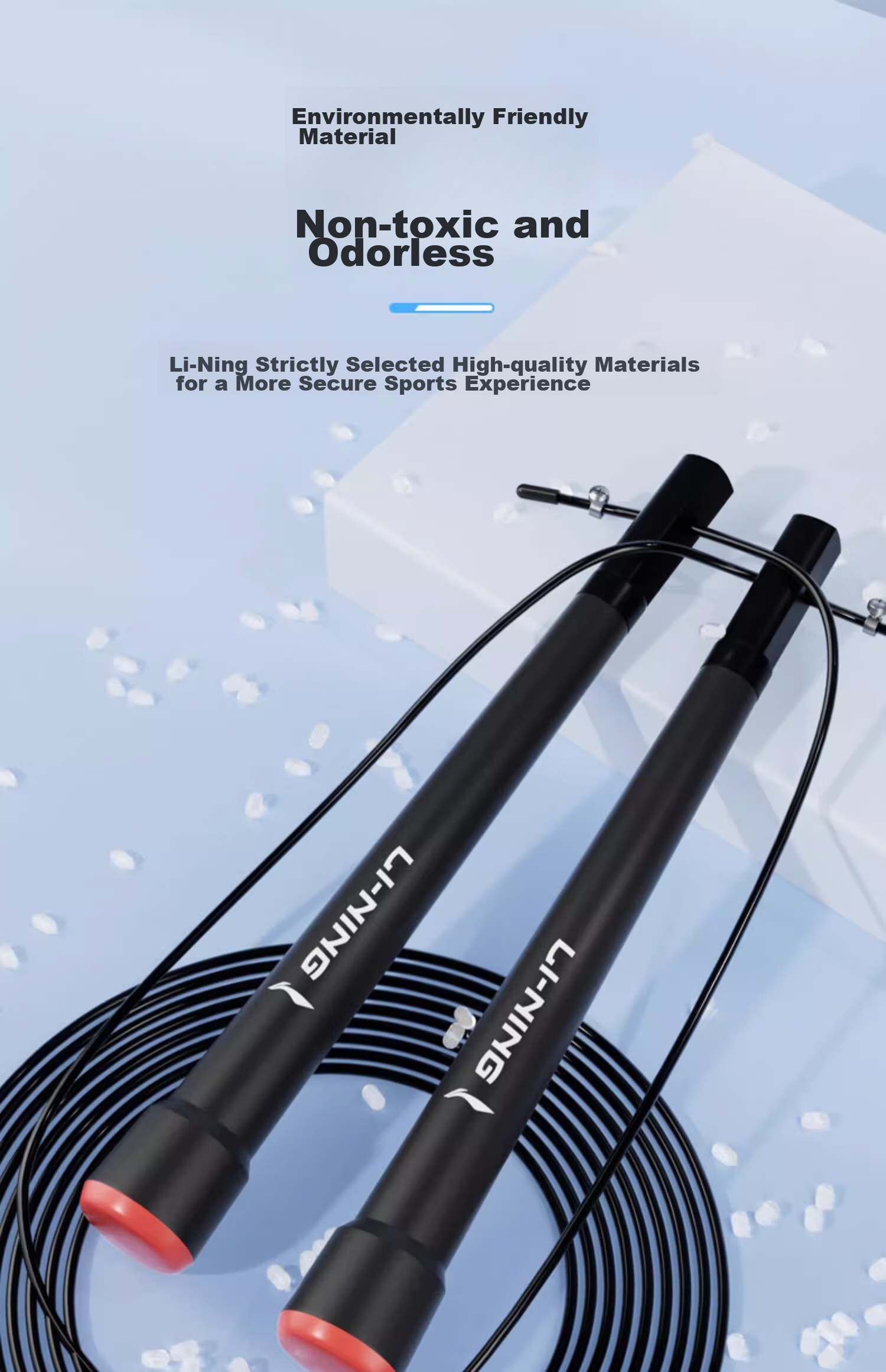 Li-Ning Speed Jump Rope for Competition, High School Entrance Exam Preparation, Weight Loss, Fitness, Professional Steel Wire Rope for Primary And Secondary School Students, Ultra-Light Double Swing Rope 13