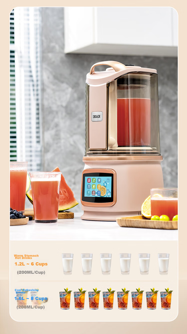 DESADI German Low-Noise Blender, Fully Automatic No-Cooking 2026 New Model, Whole Grains Filter-Free, for 3-4 People, Home Use, Self-Cleaning, Heating, Food Processor, Juicer, Soy Milk Maker 11