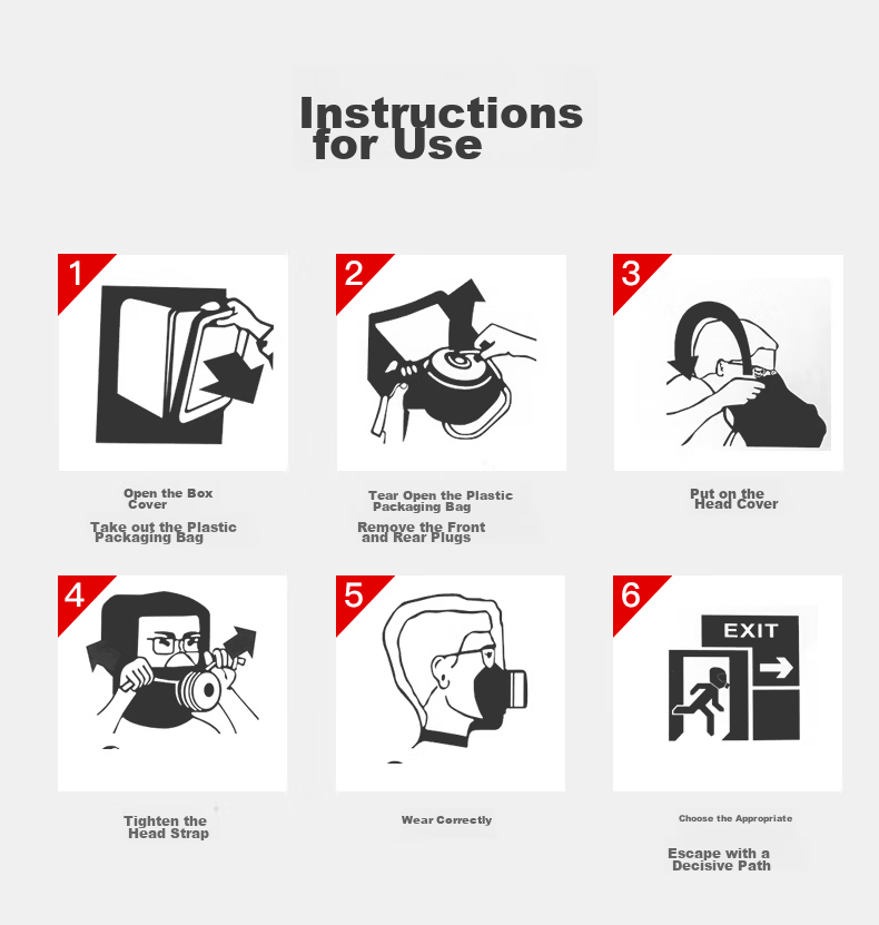 YUANBANG Fire Mask, New National Standard TZL-30 Gas Mask Smoke Protection Mask, Filter-Type Self-Rescue Respirator, Family Emergency Hotel Fire Inspectio 15