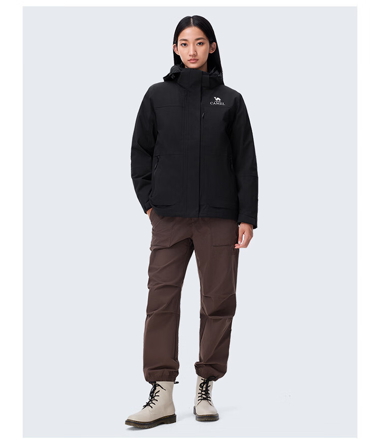 CAMEL Outdoor 3-in-1 Jacket Thickened Goose Down Warm Windproof Waterproof Mountaineering Coat S 32