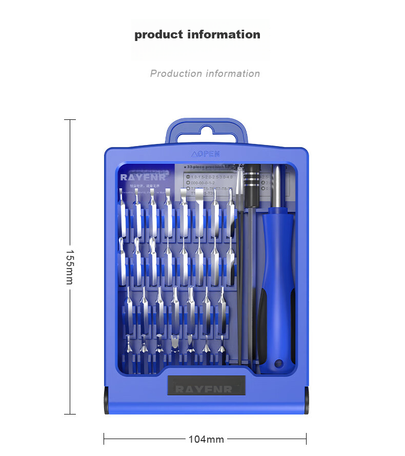 Ruineng Precision Screwdriver Set, 33 Pieces, Multi-Functional Household Tools for Laptop And Phone Repair And Disassembly 11