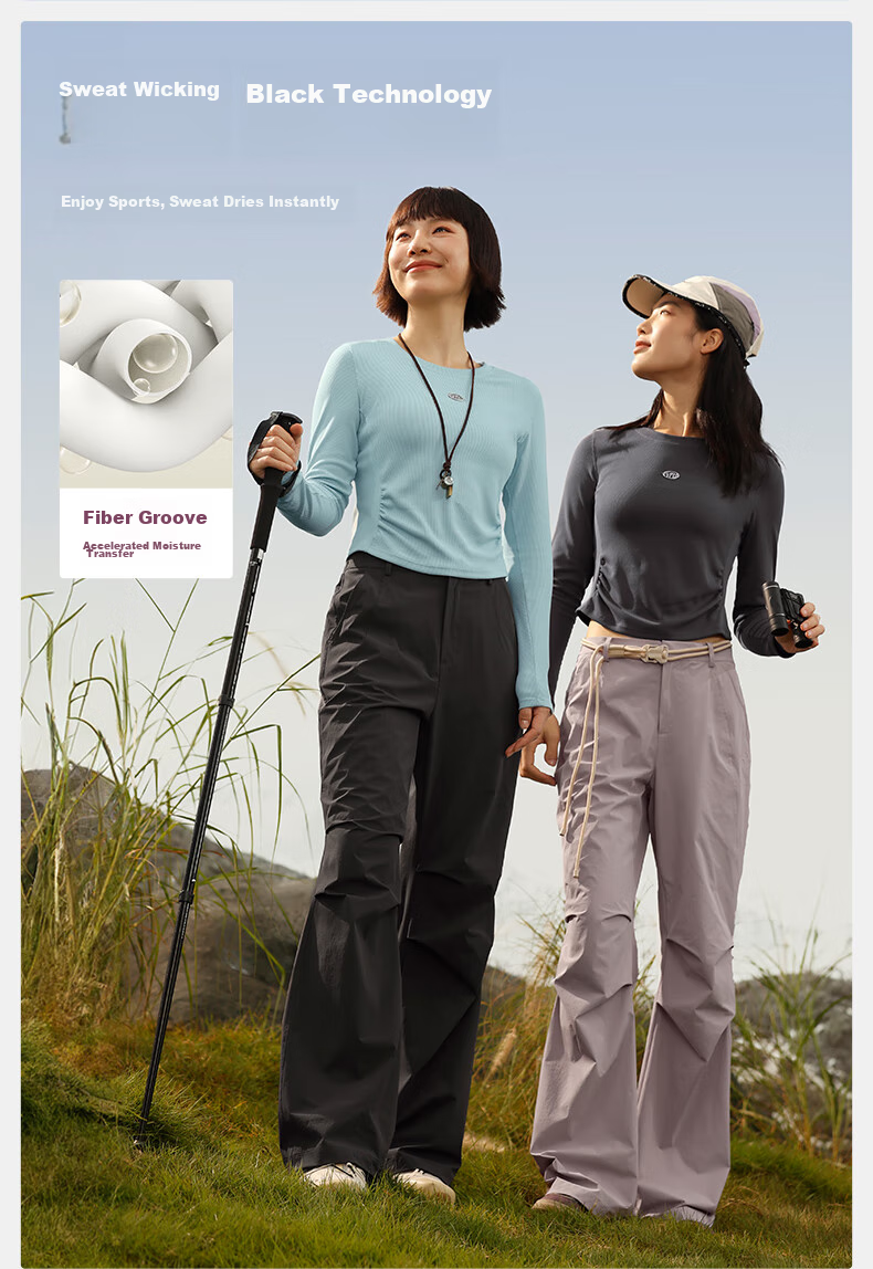 VFU Quick-Dry Women's Yoga Top, Outdoor Sun Protection, Moisture-Wicking Running Fitness Wear, Autumn Season, Roasted Milk Apricot Color, Size M 2