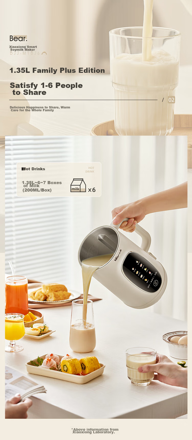 Bear Soy Milk Maker, High-Speed Blender for Home Use, 0.6L Small Soy Milk Machine, Mini Fast Soy Milk Juicer, Food Processor, Multifunctional Automatic No-Cook Quiet D05D6 4