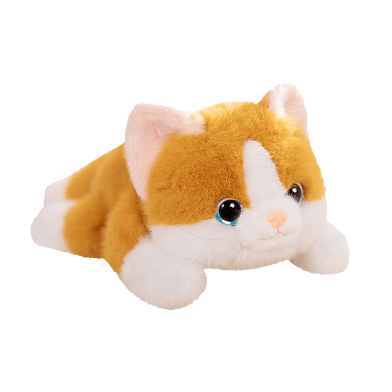 WELTSTON Plush Toy Doll Pillow Stuffed Animal Gift for Girls' Birthday, Realistic Orange Cat Doll