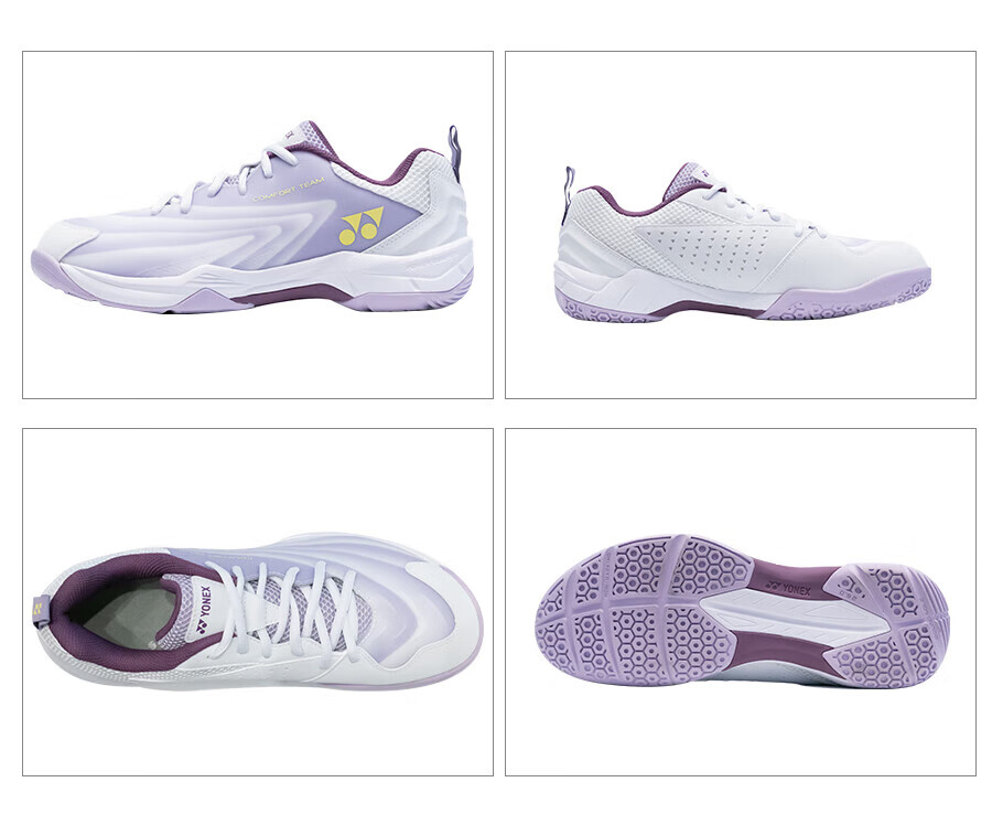 YONEX Badminton Shoes for Women, Professional Shock-Absorbing Sports Shoes SHBCFT2EX, Pearl Light Purple, Size 37 15