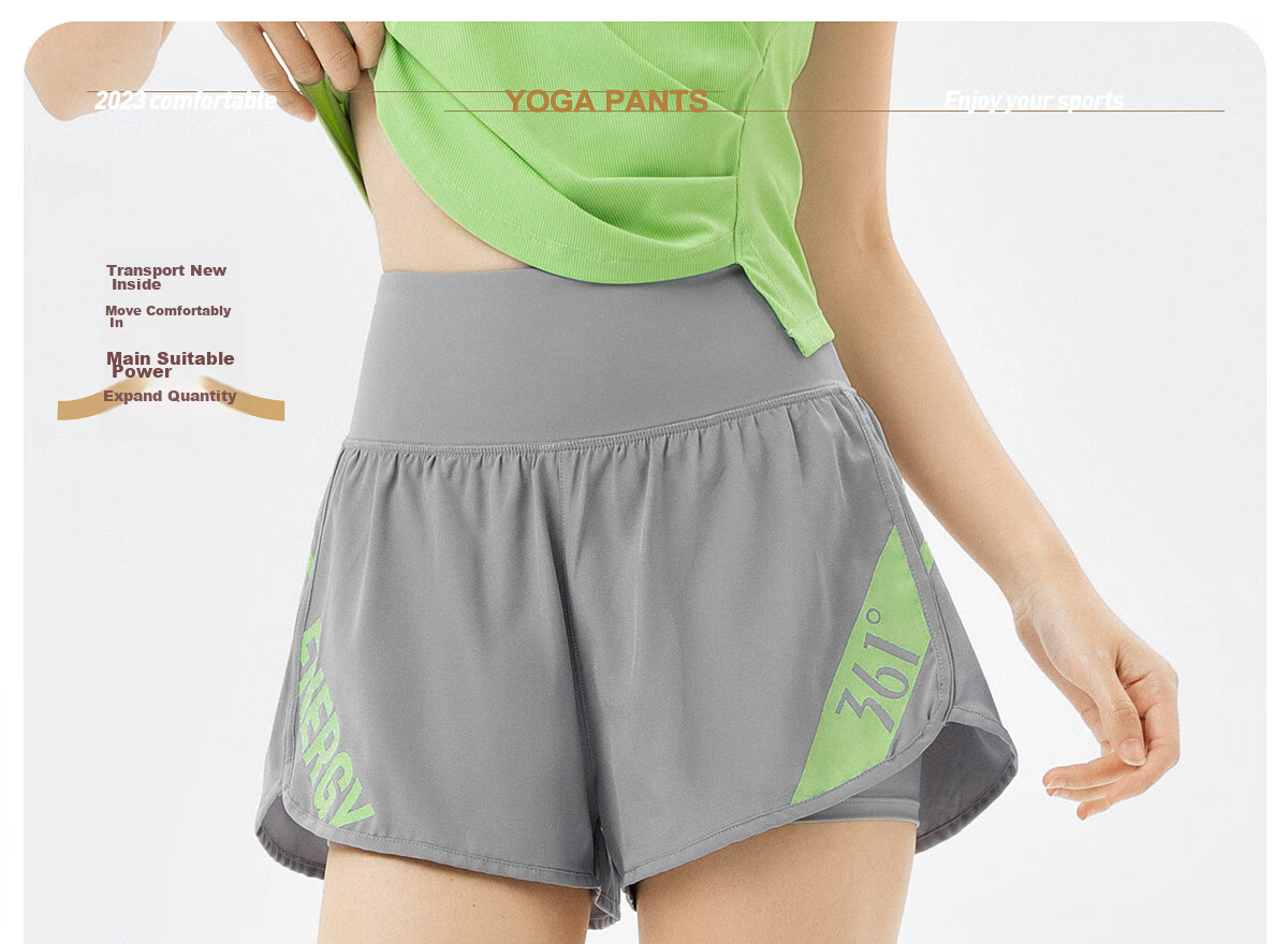 361° Women's Sports Fitness Yoga Shorts, Summer Lightweight, Faux Two-Piece Design, Breathable Outdoor Cycling Running Shorts 4