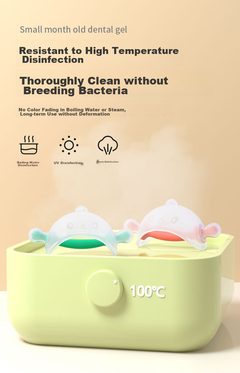 DOCTOR MA Baby Teether Mushroom-Shaped Silicone Teether Toy, Anti-Thumb Sucking Oral Teether for Young Infants, Orange 9