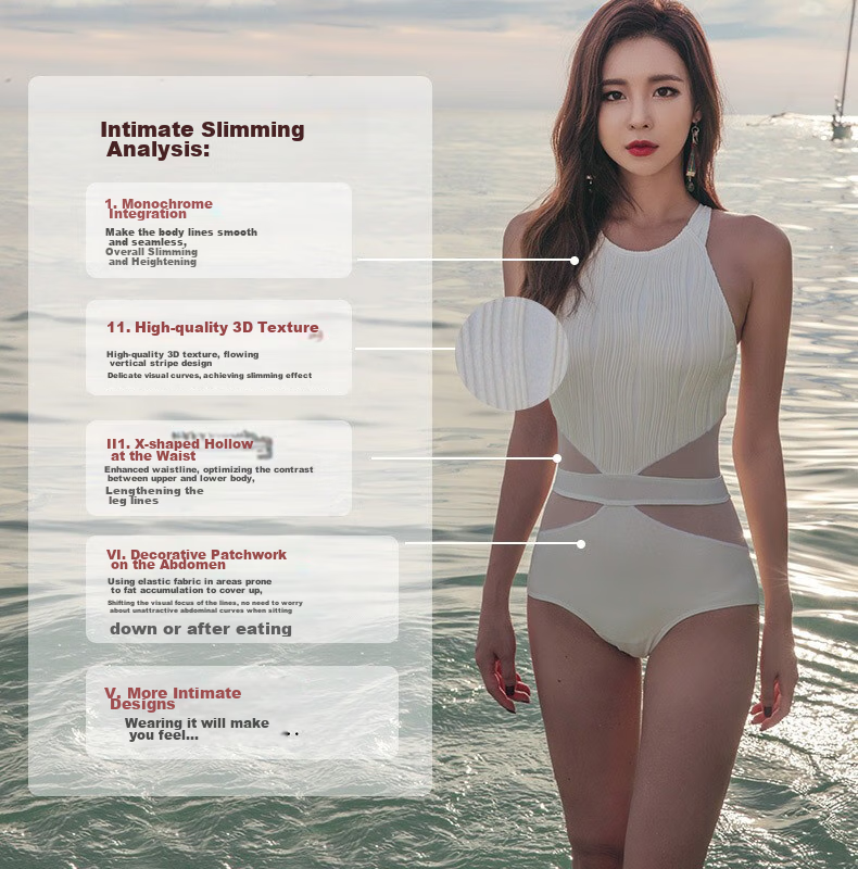 DK Swimsuit for Women, Sexy Slimming Tummy-Covering Conservative One-Piece Black And White Small Chest Push-Up Swimwear for Hot Springs 2