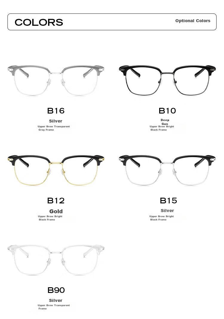 BOLON Eyeglasses, Lightweight Business Versatile Browline Frame, D-Shaped Optical Frame, Can Be Fitted with Prescription Lenses, Myopia Glasses Frame BJ6105B90 8