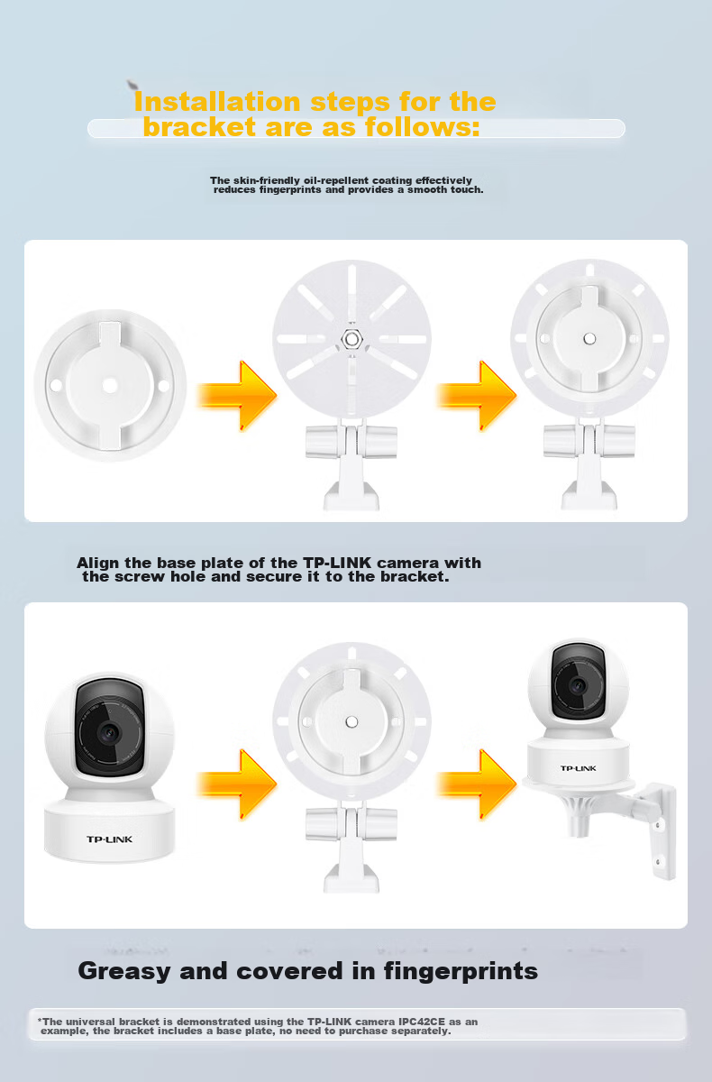 Trendsetter Camera Mount, No Drilling Required, Suitable for Xiaomi, Huawei, Haier/Que/Egg 360, Yingshi, Pulin TP-LINK, Qiaon Monitoring Camera, Nail-Free Bracket, Wall-Mounted Fixing Bracket 5