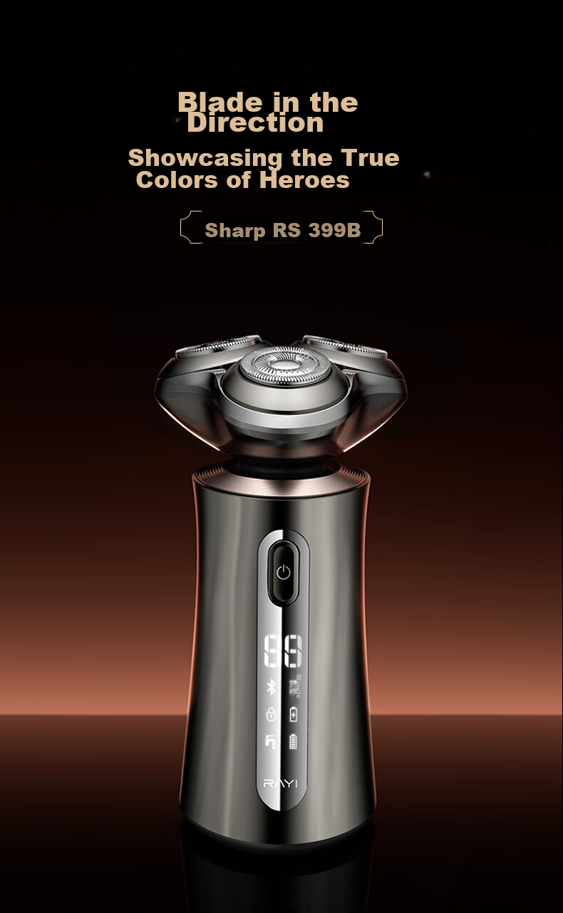 RAYI Electric Shaver, Rotating Fully Washable, Three-Blade Head Razor, Men's New Year Gift for Boyfriend Or Father, Gift Box Version RS399B 3