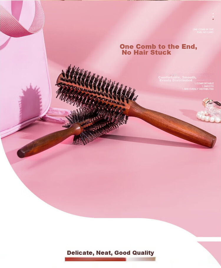 Cigeman Curling Iron, Pig Bristle Brush, Volumizing Styling Tool, Suitable for Men And Women, Hair Beauty Inner-Clipping Curler 5