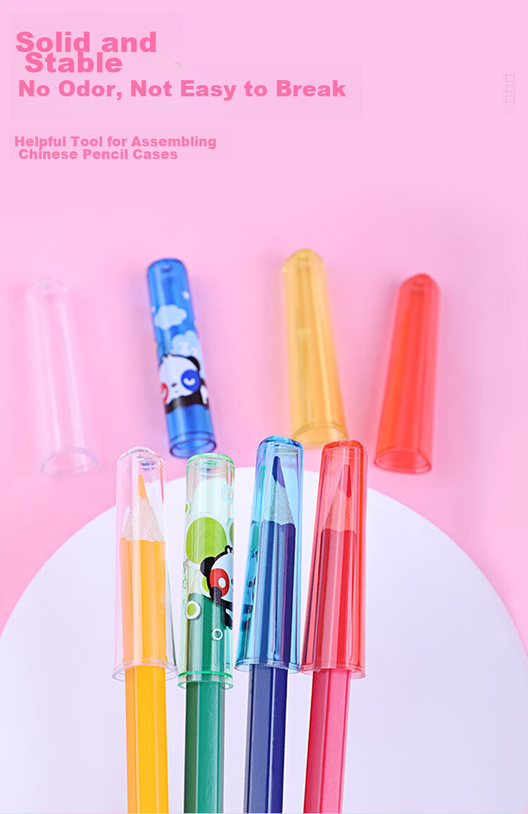 Zhonghua [Best-Selling Product] Pencil Caps 30-Pack Regular Pencil Extenders / Pencil Grips Protect Pencil Tips from Dirt, Essential for School, Mixed Colors Box Set P3000 7