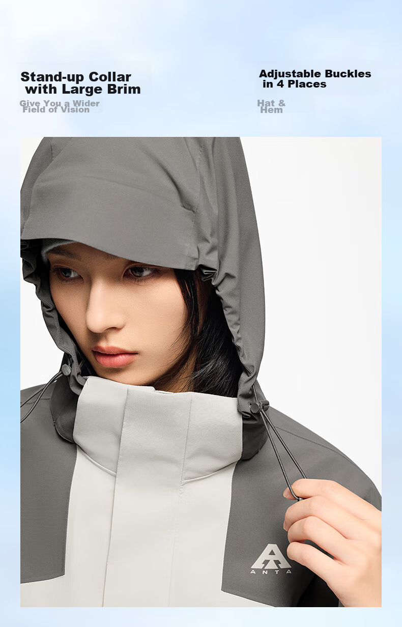 ANTA Water Shell 3.0 Functional 3-in-1 Women's Waterproof Windproof Mountaineering Jacket 24