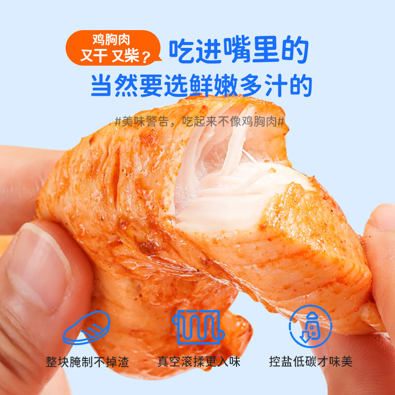 鲨鱼菲特 鸡胸肉即食100g*15袋  鸡胸肉减脂减肥餐低脂肪休闲零食