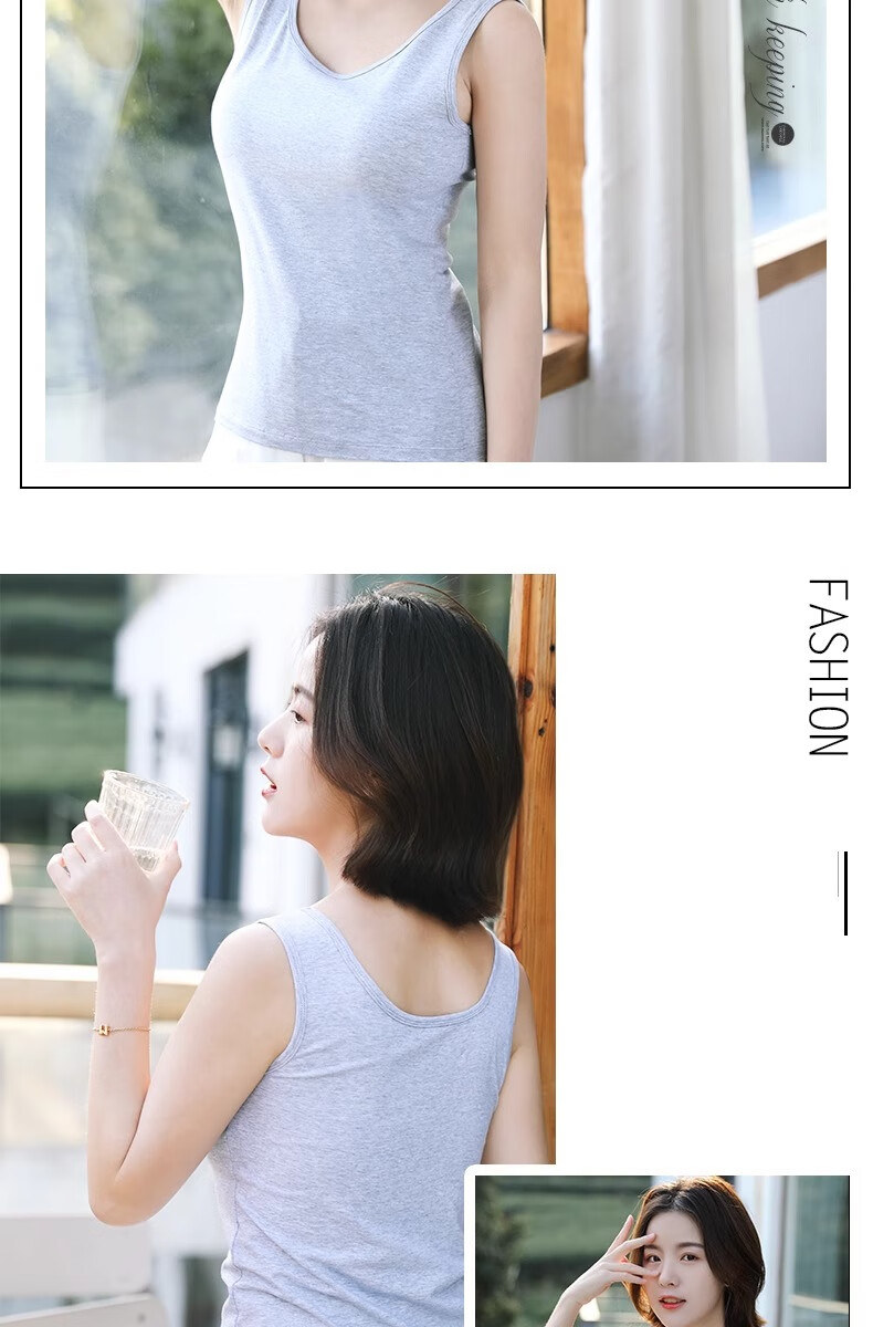 Hengyuanxiang Women's Autumn Pure Cotton Knitted Camisole, Suitable for Outer Wear, Stylish Inner Layering, Base Layer Sports Vest, Small Spaghetti Strap Top 12