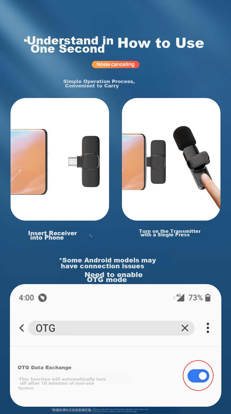 KOVOL [Ultra-Long Battery Life] Wireless Lavalier Microphone, Live Streaming And Recording, Outdoor Interviews, Short Video Karaoke, Portable Microphone with Two Mics, Compatible with Apple And Android 20