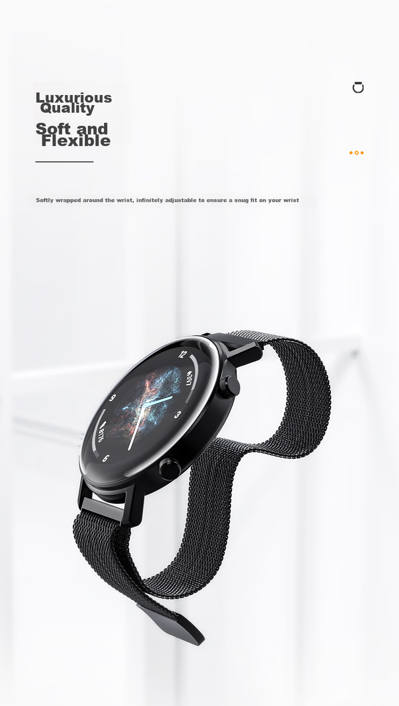 CangHua Compatible with Huawei Fit5 Watch Band, Milanese Magnetic Strap for Huawei Watch Fit3/fit4/fit4Pro/fit5/fit5Pro, Women's And Men's Summer Metal Watchband 9