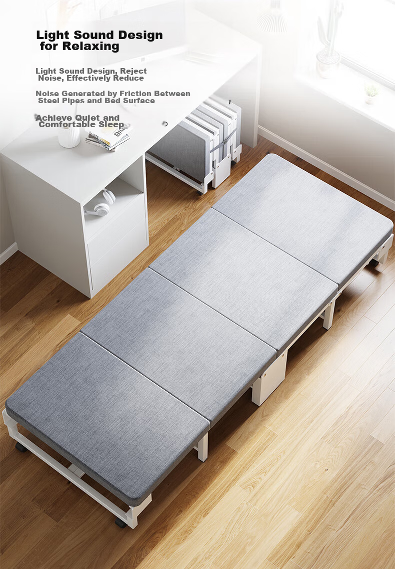 OKeefe Folding Bed, Single Bed, Nap Folding Bed, Office Siesta Bed, Camp Bed, Lounge Chair, Four-Fold Foam Bed, 80cm 7