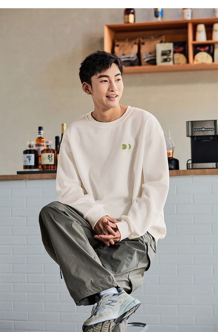 TonLion 2026 Autumn/Winter Men's Round Neck Fashionable Loose Long-Sleeve Sweatshirt, Versatile And High-End 11
