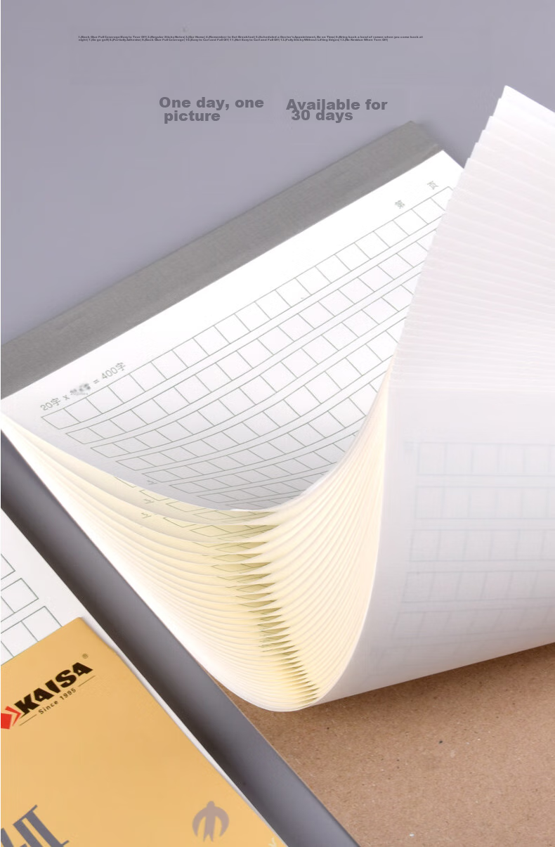KAISA 16K/30 Sheets English Homework Paper, 3-Pack Thick English Notebook for Primary, Middle And High School Students, Vocabulary Writing Paper with Four Lines And Three Grids 3