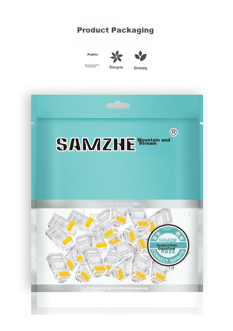 SAMZHE Cat6 Ethernet Cable Connectors, Gigabit Shielded Network Plugs, Cat6 RJ45 Network Connectors, Engineering 15U Gold-Plated Crystal Heads, 20 Pieces, SJ-P6020 17