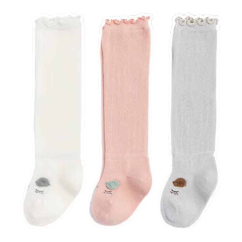 Aibaoshi Baby Socks, Spring And Autumn, Over-Knee Long Socks for Infants, Newborn High Tube Socks, Loose-Top Socks, 3 Pairs, Size S, S223