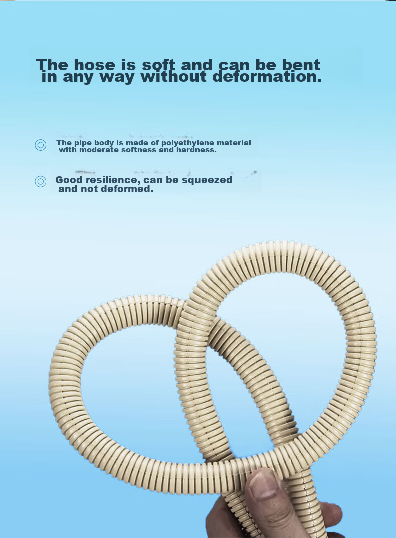 Gelinglan Air Conditioner Drainage Pipe Thickened Extension Tube Anti-Aging Outdoor Unit Drainage Condensation Water Hose for Gree Midea Haier Air Conditioner Accessories with Clamp 5 Meters GS-5 6