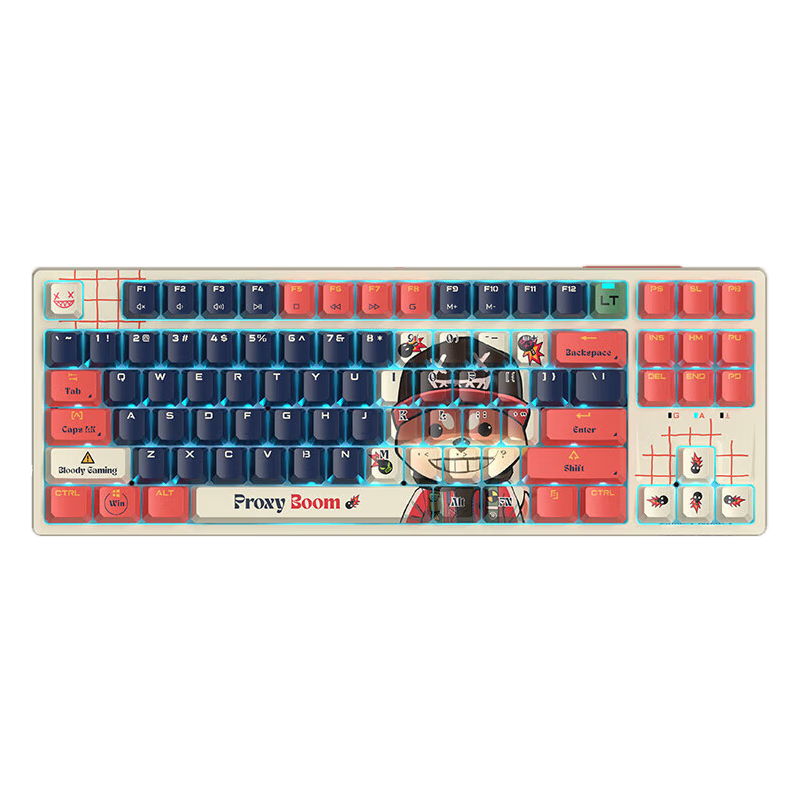 A4TECH AT87 88-Key Mechanical Keyboard Wired Gaming Keyboard E-Sports Mechanical Keyboard for Gaming And Esports Dedicated Optical Switch Keyboard Yanmou Buluo Light Switch Mechanical Dog Wired